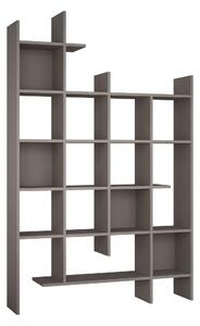 Biblioteca MANCO, gri, PAL melaminat, 122x26x188 cm