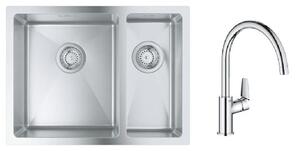 Set chiuveta din otel Grohe K700 31577SD1, baterie bucătărie Grohe Start Edge 30529001