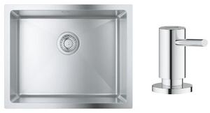 Set chiuveta din otel Grohe K700 31574SD1, dozator de lichid Grohe Cosmopolitan 40535000