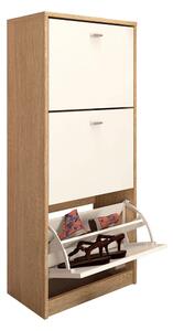 Pantofar VIVAT NEW TYP 2, alb/stejar sonoma, PAL melaminat, 50x28x116