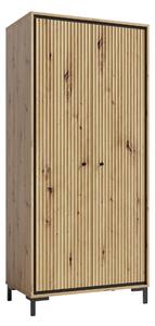 Dulap PARII PA01, stejar artisan, PAL laminat, cu 2 usi, 89x54x196 cm
