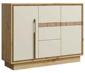 Comoda KEKS K12, stejar/casmir, PAL laminat, 130x37x97 cm