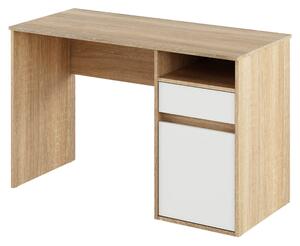 Birou BILI NEW, stejar sonoma/alb, DTD laminat, 120x53x75.5 cm