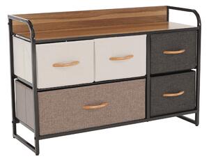 Comoda HAZEL TYP 4, bej/maro/negru, 80x29x79 cm