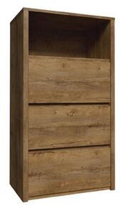 Comoda MONTANA KS3, stejar lefkas inchis, PAL melaminat, 50x46x103 cm