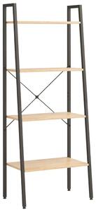 Raft vertical cu 4 niveluri, maro deschis/negru, 56x35x140 cm