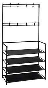 Cuier TARAS, negru, metal/plastic, 80x28x158 cm