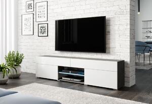 Comoda TV CABERA + LED, 180x45,4x32,5, gri/alb