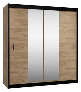 Dressing CRAFT, stejar craft/negru, PAL melaminat, 203x61x215 cm