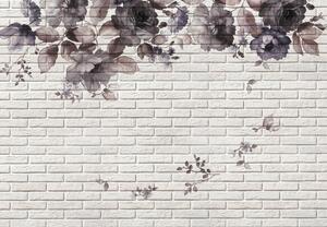 Fototapet - Perete cu flori (147x102 cm)