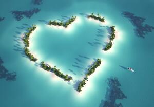 Fototapet - Insulă în formă de inimă (147x102 cm)