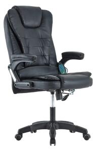 Scaun de birou TYLER NEW, negru, piele ecologica/plastic, 65x71x110/12