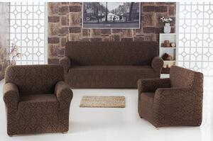 Set huse elastice pentru canapea 3 Locuri si 2 fotolii, fara volanas, model Jacquard Maro