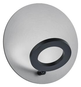 Knapstein Aplică de perete cu LED Meggi, nichel, Ø 30 cm, comandă prin gesturi, metal, reglabil, Metalic, Camera de zi / sufragerie, Aluminiu, Modern