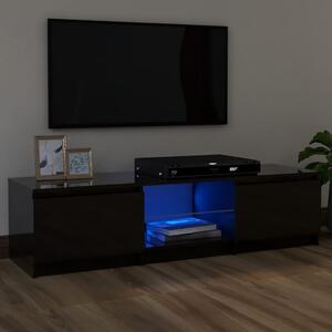 Comodă TV cu lumini LED, gri extralucios, 120x30x35,5 cm