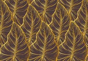 Fototapet - Frunze aurii, întunecate (147x102 cm)