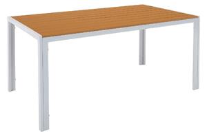 Masa gradina BONTO, alb/stejar, 150x90x73 cm