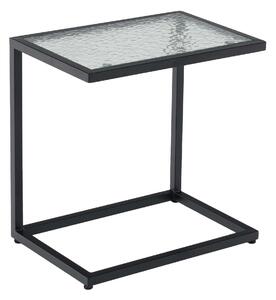 Masuta laterala SELKO, negru, sticla/metal, 45x30x46 cm