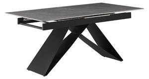 Masa extensibila MAJED, gri beton/negru, ceramica/metal, 160/200x90x75