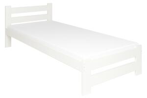 Pat din lemn masiv HEUREKA + saltea din spumă DE LUX 14 cm + somiera GRATUIT, 90x200, alb