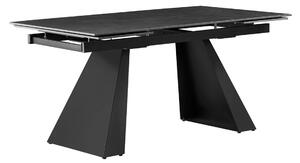 Masa extensibila SALAL, gri grafit/negru, ceramica/metal, 160/240x90x7