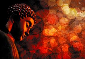 Fototapet - Buddha în nuanțe roșii (147x102 cm)