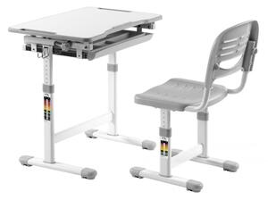 Vipack Birou reglabil pentru copii „Comfortline 201” cu scaun, gri/alb CLBU20115