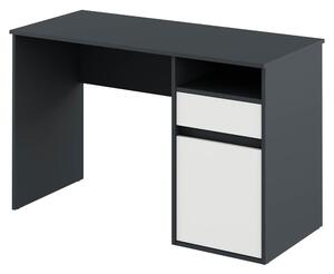 Birou BILI NEW, gri grafit/alb, DTD laminat, 120x53x76 cm