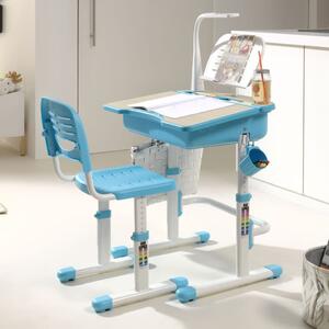 Vipack Birou reglabil copii „Comfortline 301” cu scaun, alb/albastru CLBU30107