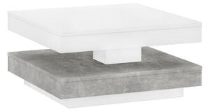 Masuta cafea MANDY, alb/gri beton, 70x70x34 cm