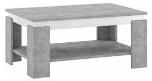 Masuta cafea PIANI, gri beton/alb, 90x60x41 cm