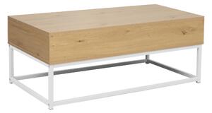 Masuta cafea LIVINA, stejar/alb, DTD laminat, 100x55x40 cm