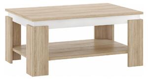 Masuta cafea PIANI, stejar sonoma/alb, 90x60x41 cm