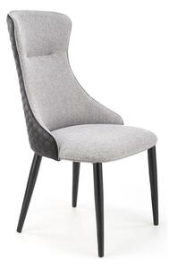 Scaun K434, gri/negru, stofa catifelata/piele ecologica, 53x54x97 cm