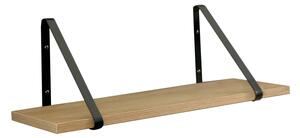 Polita SAGIRA, stejar/negru, 60x20x2 cm