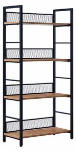 Etajera KELER TIP 1, negru/stejar, DTD laminat/metal, 60x28x121 cm