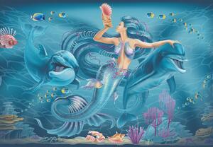 Fototapet - Sirena cu delfini (147x102 cm)