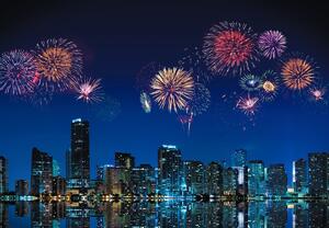 Fototapet - Focuri de artificii în Miami (147x102 cm)