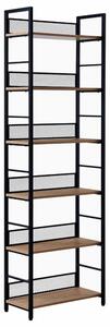 Etajera KELER TIP 3, negru/stejar, metal/DTD laminat, 60x28x187 cm