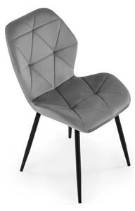 Scaun K453, gri, stofa catifelata/metal, 48x53x86 cm