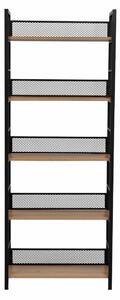 Etajera KELER TIP 2, negru/stejar, metal/DTD laminat, 60x28x154 cm