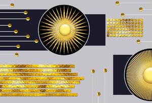 Fototapet - Cercuri de aur (147x102 cm)