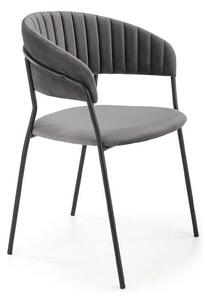 Scaun K426, gri/negru, stofa catifelata/metal, 57x54x79 cm