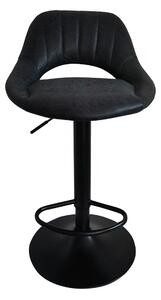 Scaun bar LORASA NEW, negru, piele intoarsa/metal, 45x45x82/102 cm