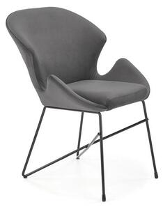 Scaun K458, gri/negru, stofa catifelata/metal, 57x62x82 cm
