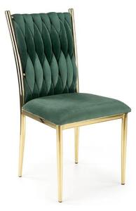 Scaun K436, verde/auriu, stofa catifelata/metal, 48x55x94 cm
