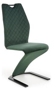 Scaun K442, verde inchis/negru, stofa catifelata/metal, 46x61x102 cm