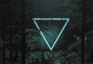 Fototapet - Triunghi de neon în junglă (147x102 cm)