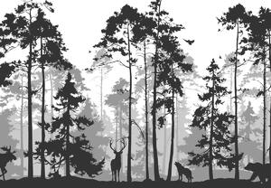 Fototapet - O pădure plină de animale (147x102 cm)