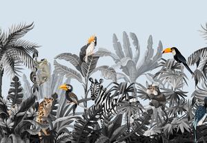 Fototapet - Animale din pădurea tropicală (147x102 cm)